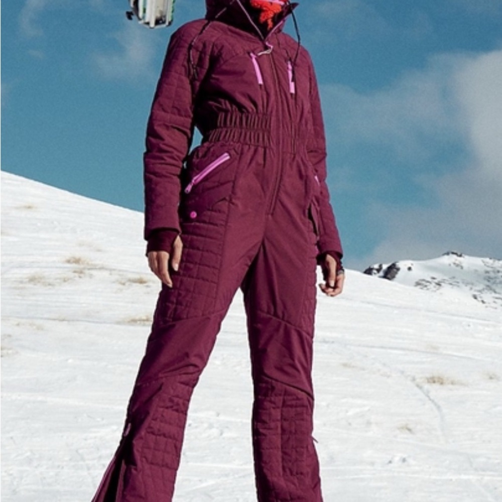 MSRP $548! NWT XL FREE PEOPLE FP MOVEMENT ALL PREPPED SKI SUIT OXBLOOD WINE